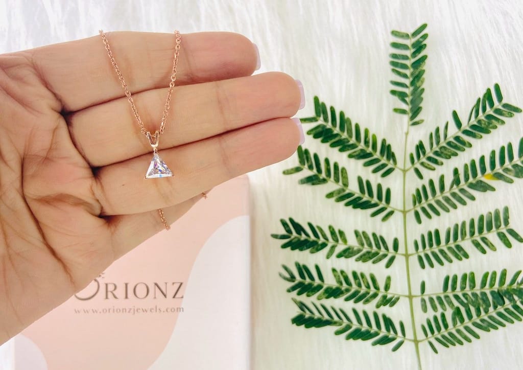Classic Triangle Solitaire Necklace