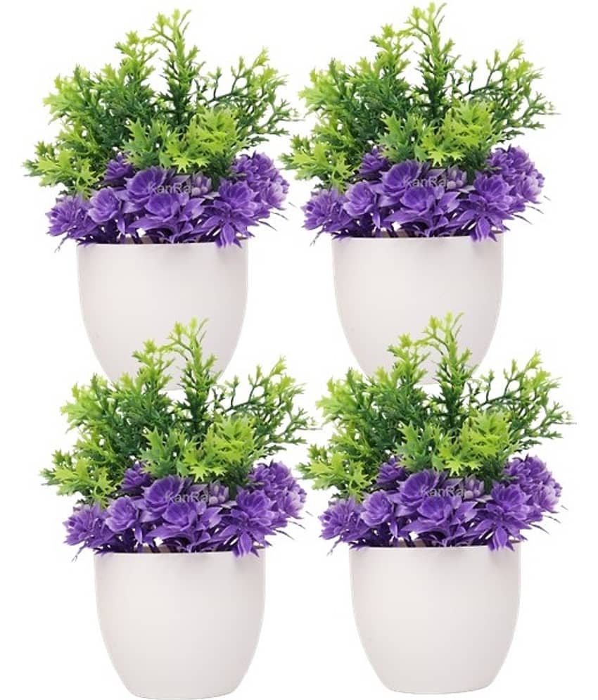 KanRaj - Multicolor Wild Artificial Bonsai ( Pack of 4 )