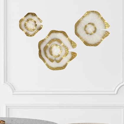 Cocovey White Gold Floral Metal Wall Art Pack of 1 Cocovey White Gold Floral Metal Wall Art Pack of 1