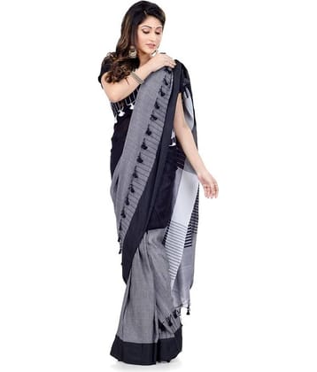 Desh Bidesh Cotton Colorblock Saree With Unstitched Blouse Piece ( Multicolor )