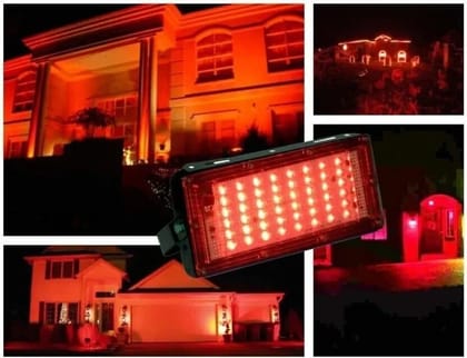 SPARKWORLD 50W BRICK LIGHT Flood Light Outdoor Lamp (Red) | Colour: Red (Pack of 10)