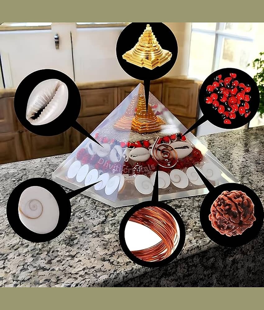 Loard Shiva Shree Yantra, Copper Dust, Ratti, Copper Wire, Rudraksh, Gomti Chakra, White Kaudi Crystal Pyramid(Pack of 1)
