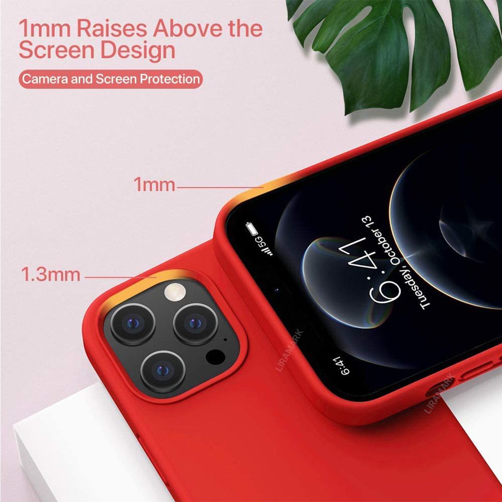 LIRAMARK Liquid Silicone Soft Back Cover Case for Apple iPhone 12 Pro Max (6.7 inch)