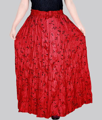 Sttoffa - Maroon Rayon Women's Flared Skirt ( Pack of 1 )