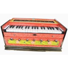 Handpainted Indian Cultura 7 Stoppper 39 Keys Double Bellow Standard Harmonium With Bag