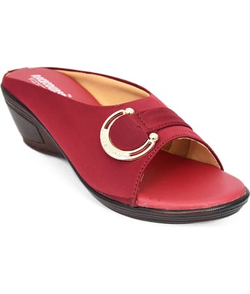 Racecourse - Maroon Women's Slip On Heels