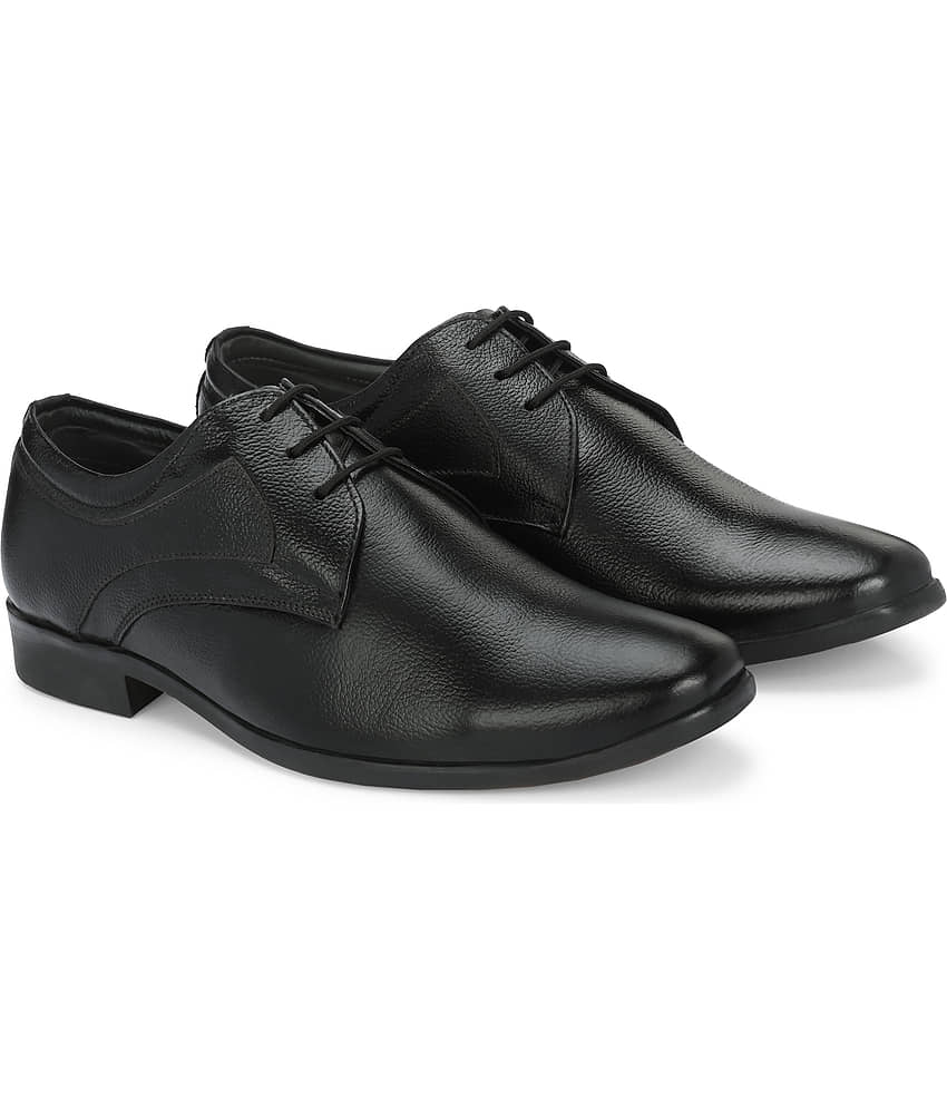 Leeport - Black Men's Derby Formal Shoes
