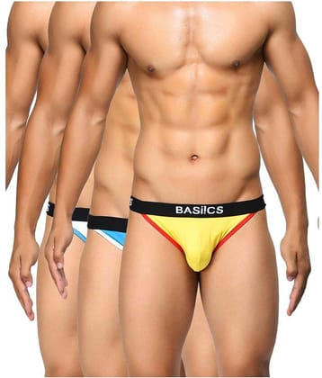 BASIICS By La Intimo Pack of 3 Cotton Briefs For Men's ( Multi )