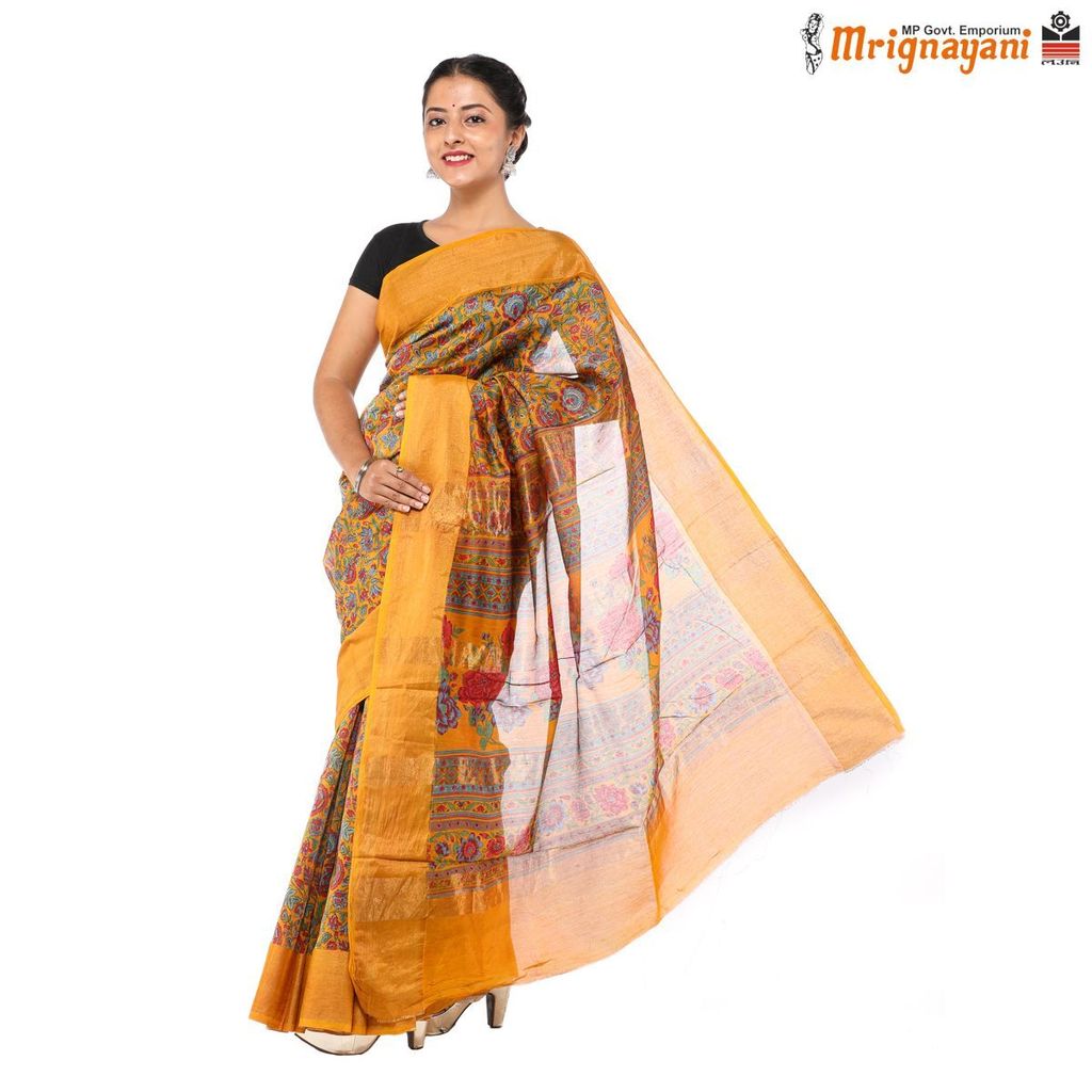 HANDLOOM CHANDERI SILK SAREE WITH BLOUSE (SKU - 3N0101080622, SAREE-1054) - Sarees | Buy online on ZillyBuy
