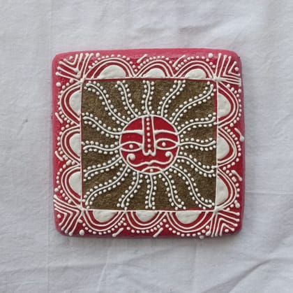 Mandana Art Sun Motif Wall Tile Mandana Art Sun Motif Wall Tile
