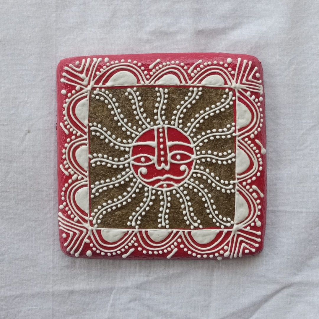Mandana Art Sun Motif Wall Tile
