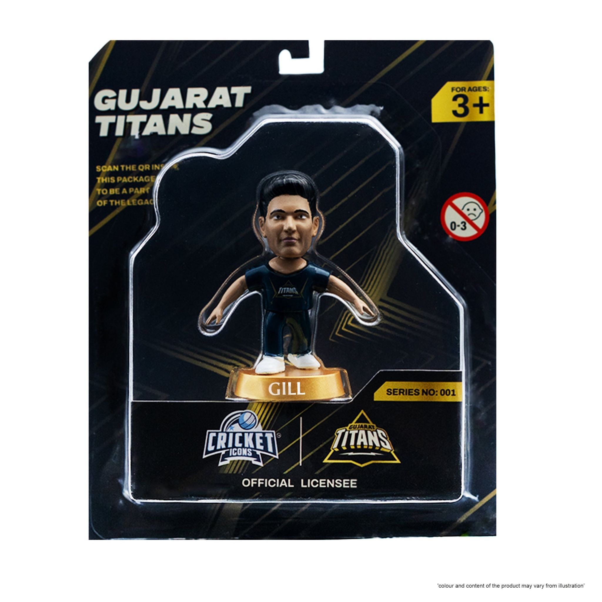 Chanak Cricket Icons Action Figure Shubman Gill Gujarat Titans Collectible Miniature Figurine, IPL Edition 360° Rotatable Head, GT Cricket Player for Fans & Kids, Perfect Gift & Collectors Pack of 1