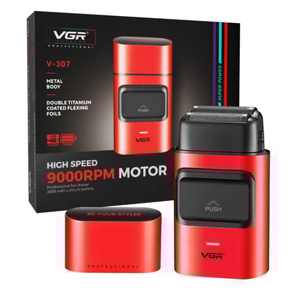 VGR V-307 Professional Foil Shaver for Men with 180 min Runtime, Red