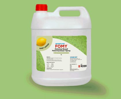 Intercorp Fomy 75% Isopropyl Alcohol-based Hand Rub Sanitizer and Disinfectant, Jumbo Saver Pack - 5 Litre (Lemon) Intercorp Fomy 75% Isopropyl Alcohol-based Hand Rub Sanitizer and Disinfectant, Jumbo Saver Pack - 5 Litre (Lemon)