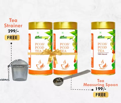 Freshville PCOS PCOD Tea | Pure & Natural | Helps In Hormonal Imbalance & Facial Hair & Acne | Caffeine Free | Ginger, Fenugreek, Spearmint, Cinnamon, Fennel, Tulsi, Lodhra, Ashoka, Green tea Freshville PCOS PCOD Tea | Pure & Natural | Helps In Hormonal Imbalance & Facial Hair & Acne | Caffeine Free | Ginger, Fenugreek, Spearmint, Cinnamon, Fennel, Tulsi, Lodhra, Ashoka, Green tea