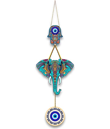Evil eye elephant wall hanging showpiece for home decoration wall hanging decor wall decoration living room hall door decoration decorative items gift home decor
