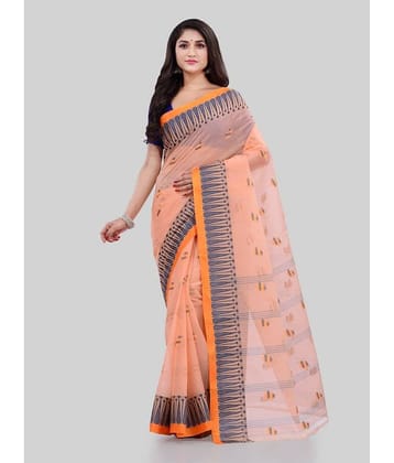 Desh Bidesh Cotton Printed Saree Without Blouse Piece ( Orange )
