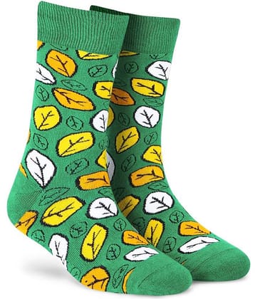 Dynamocks Green Casual Full Length Socks Pack of 1