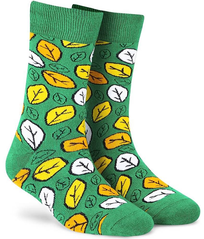 Dynamocks Green Casual Full Length Socks Pack of 1