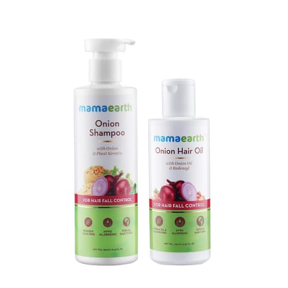 Mamaearth Anti Hair Fall Express Spa Range Hair Care Set with Onion Hair Oil + Onion Shampoo for Hair Fall Control 250ml Mamaearth Anti Hair Fall Express Spa Range Hair Care Set with Onion Hair Oil + Onion Shampoo for Hair Fall Control 250ml - Multicolor