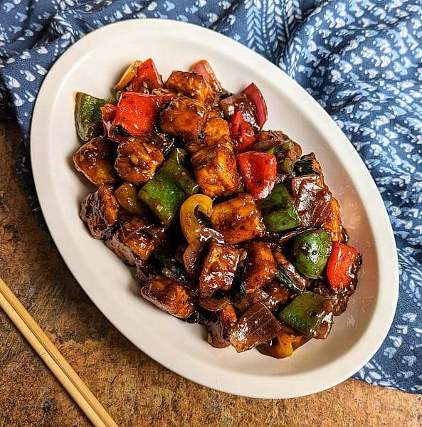 Veggies in black pepper sauce