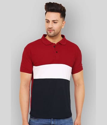 Leotude Pack of 1 Cotton Blend Regular Fit Colorblock Half Sleeves Men's Polo T Shirt ( Silver )