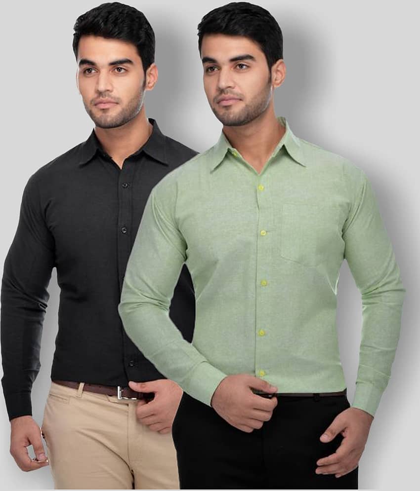 DESHBANDHU DBK - Multicolor Cotton Regular Fit Men's Formal Shirt (Pack of 2)