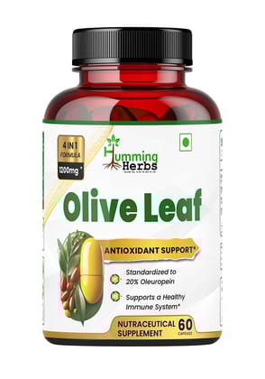 Humming Herbs Olive Leaf & Fruit Extract 1200mg - Advanced Immune Support with Astragalus & Echinacea - Antioxidant-Rich Heart Health Formula
