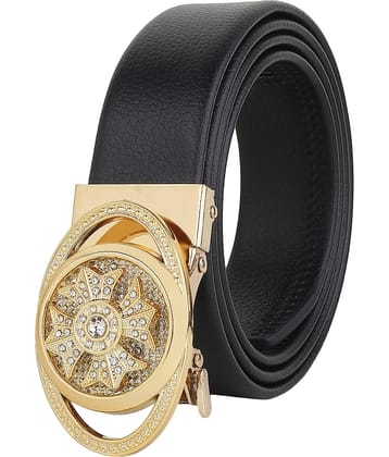 SILKSHOPPING - Black PU Men's Casual Belt ( Pack of 1 )