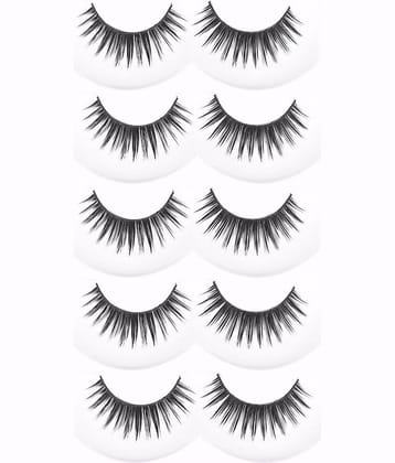 FOK Natural False Eyelashes Makeup Extension 10 no.s Pack Of 5 Pair