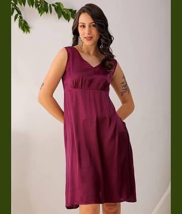 Freehand Polyester Solid Mini Women's Maxi - Purple ( Pack of 1 ) - None