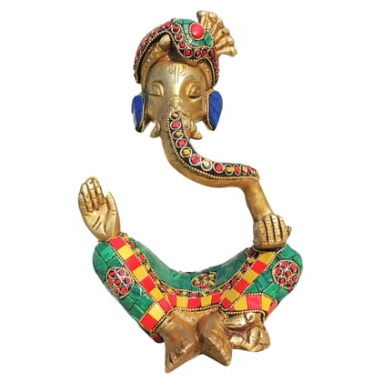 Brass Showpiece Ganesh Ji God Idol Statue (BSMAS1653 D)