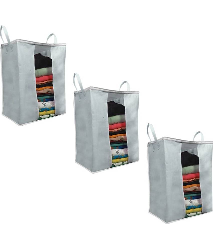 PrettyKrafts XXXL Saree Cover/Sari Organizer with Handles and Transparent Front Extra Large Sari Cover