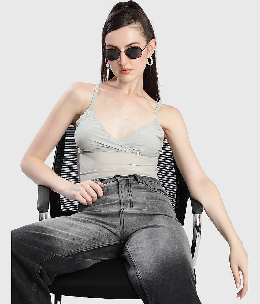 Bene Kleed Women's Nylon Drawstring Top ( Green )