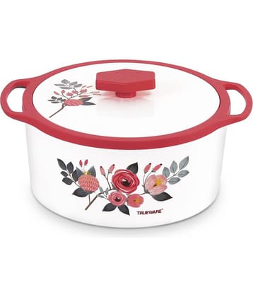 Trueware Florra Inner Steel Dark Pink Plastic Thermoware Casserole ( Set of 1 , 1500 mL )