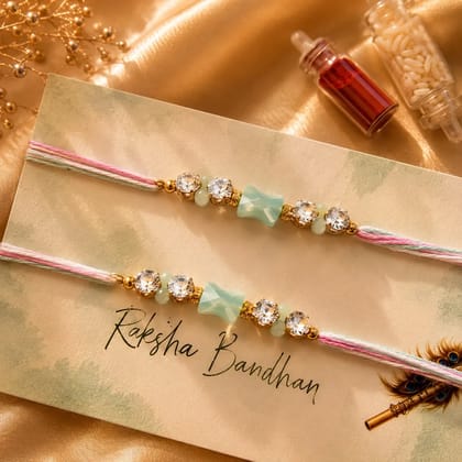 Mint Crystal Rakhi (Pack of 2)