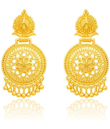 LUV FASHION Golden Chandbalis Earrings ( Pack of 1 )