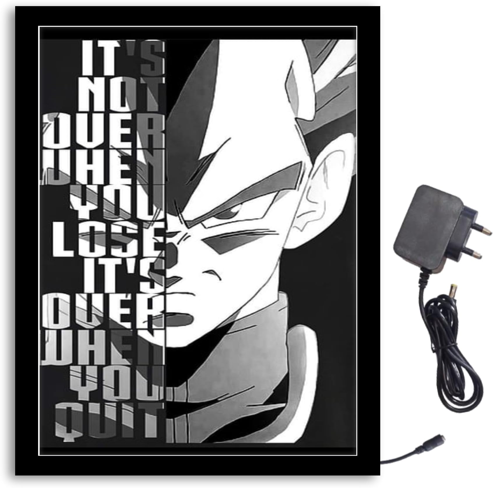 NOKKES Dragonball Z It Not Quit Light Photo Frame 8X10 inch Led Light photo Frame With Light Adaptor Led Light Photo Frame Black Color Photo Frame_AQW141