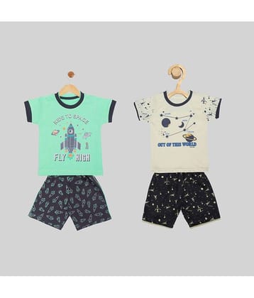 Mars Infiniti Pack of 2 Unisex for Baby Cotton T-Shirt & Shorts ( Multi )