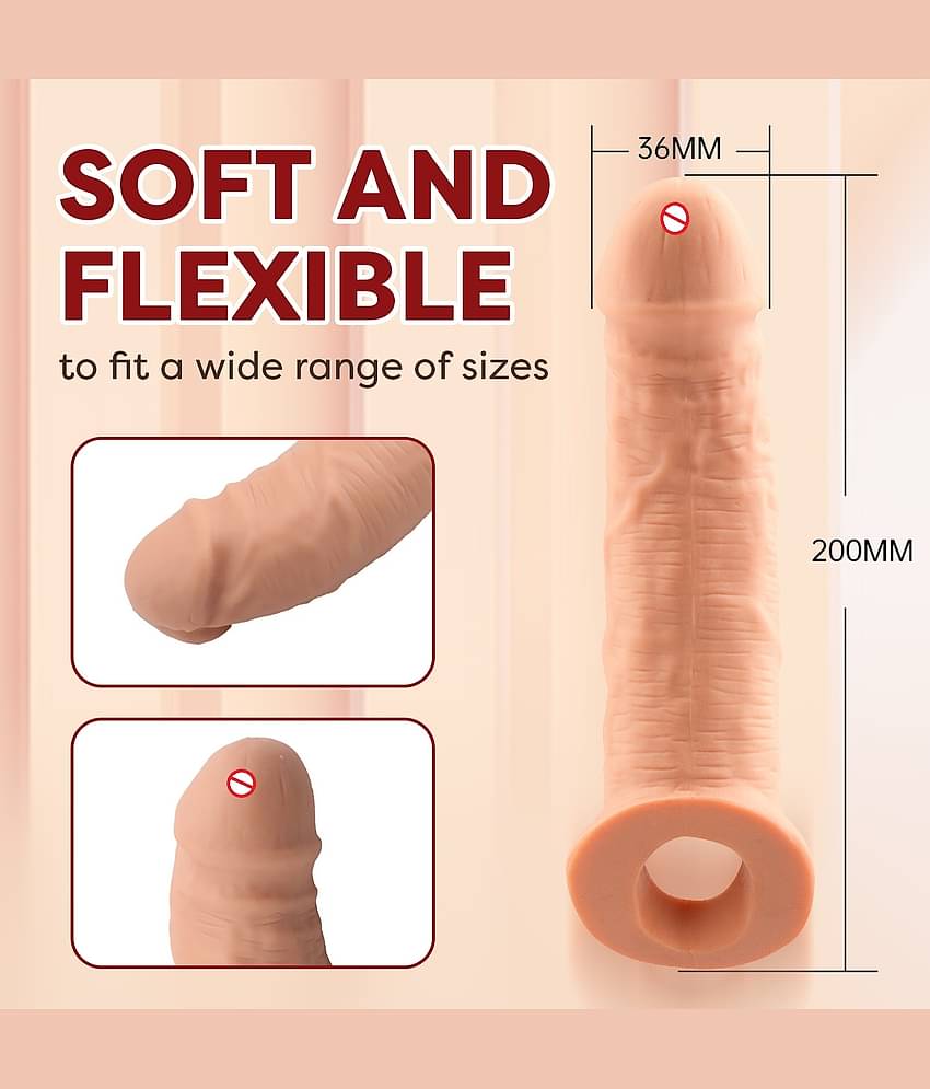 KAMAHOUSE 8.75 INCH 2 HOLE JUMBO EXTEDER CONDOOM PENIS SLEEVE  FOR MEN