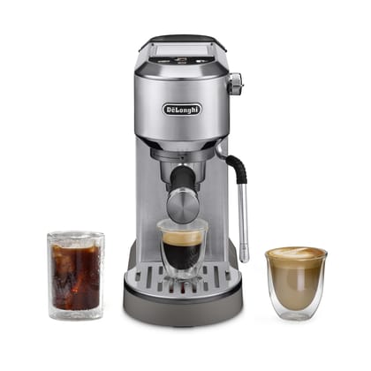 De’Longhi Dedica EC890 New Espresso machine – Stainless Steel Espresso Maker with Touch Display & Upgraded milk frother Steam Wand, Espresso, Cold Brew, Iced & Cold Coffee, Cappuccino, Latte & More De’Longhi Dedica EC890 New Espresso machine – Stainless 