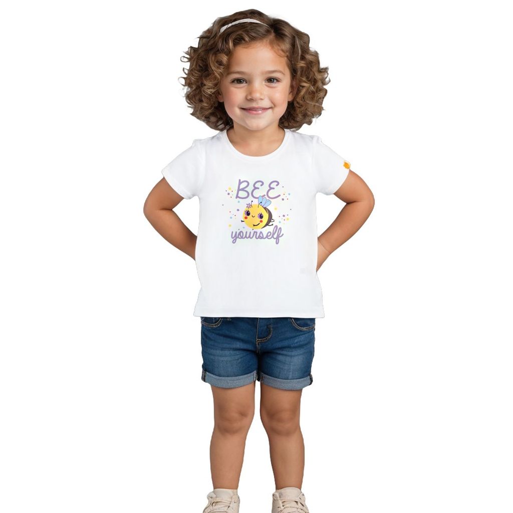 Modern Kids Girls T shirt Cotton White Honeybee 2025 at ShopCircuit | ONDC