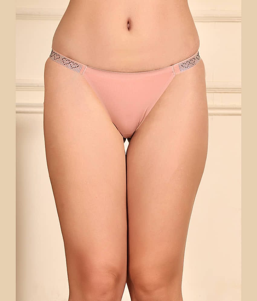 PrettyCat Pack of 1 Nylon G-Strings For Women ( Black )