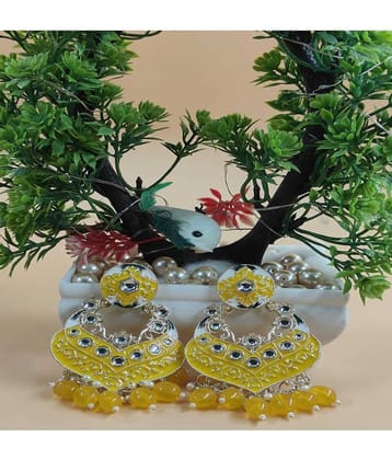 Jiyanshi fashion Yellow Chandbalis Earrings ( Pack of 1 )