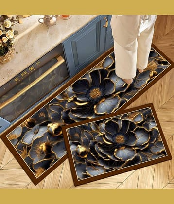 mahek accessories Set of 2 Anti-skid Rubber Door Mat ( 40 X 60 cm ) Assorted