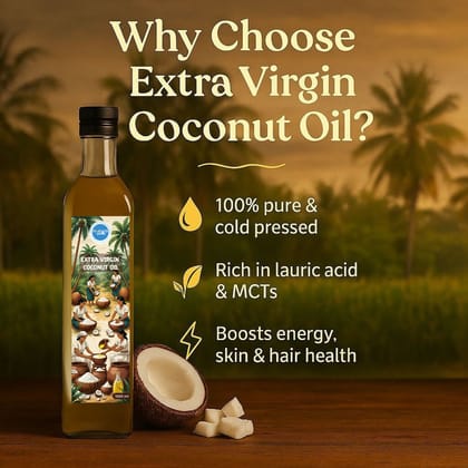 Morning Wale Extra Virgin Coconut Oil (900g) | Cold Pressed & Unrefined | For Hair, Skin & Cooking