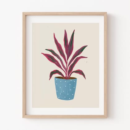Potted Plant Wall Art Frame-8x10 inches / White Frame