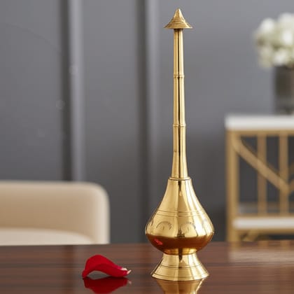 Brass Rosewater Sprinkler Gulab Pash – Traditional Pooja Accessory, Height : 8.7 Inch (ZMAS238 D)