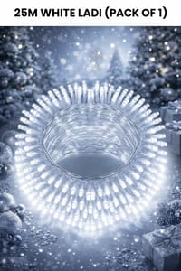 SPARKWORLD 25 Meter White Rice Lights with 74 LEDs | Decorative Steady Glow Fairy Lights for Home, Festivals & Events (Pack of 1)