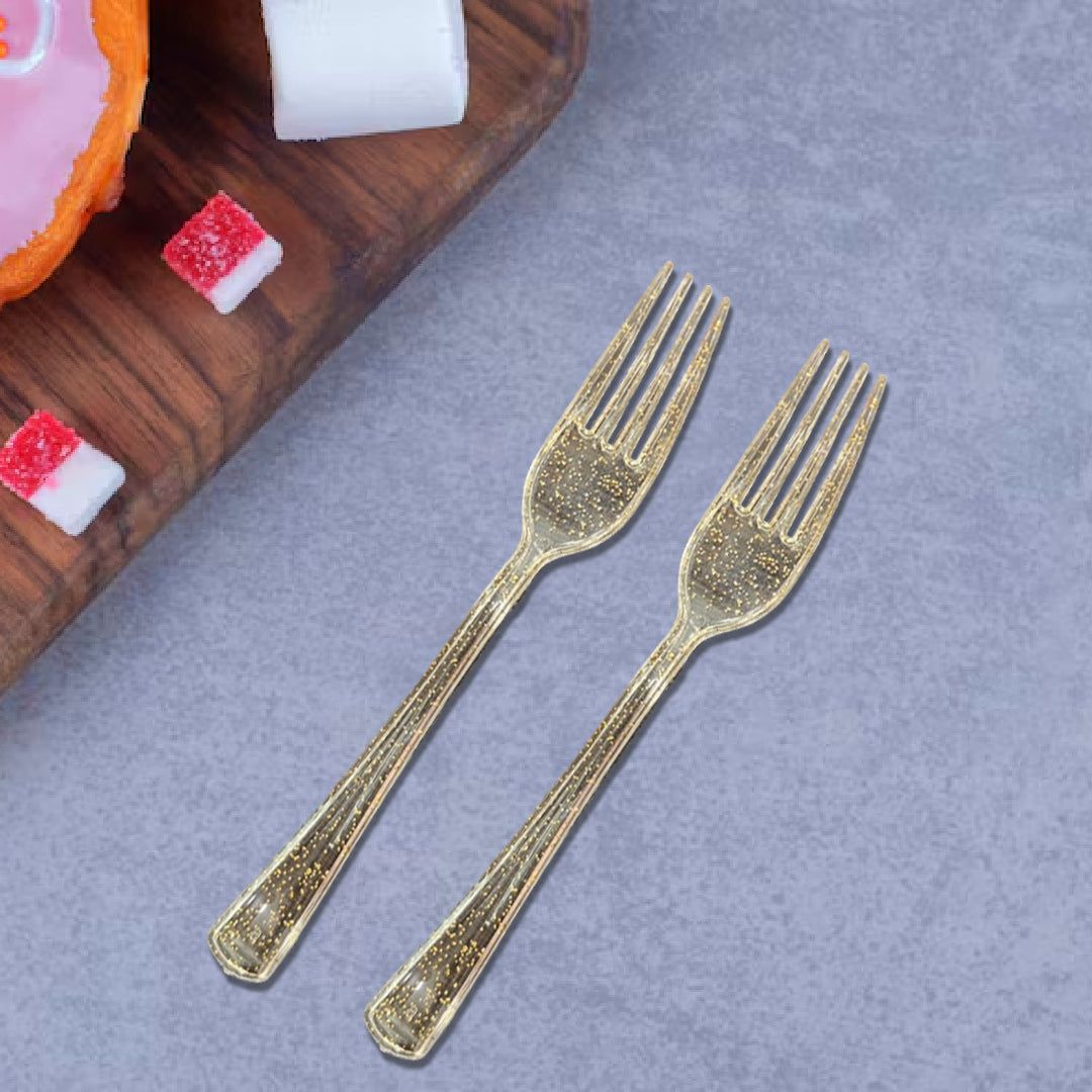 Shimmer Golden Forks - 12PC
